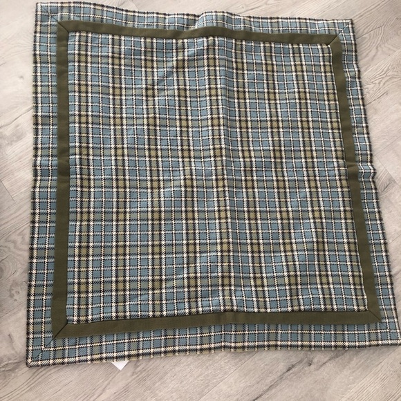 NWT Eastern Accents Plaid and Airplane Pillow Set 14” AND Euro Square Green Blue - Picture 5 of 9